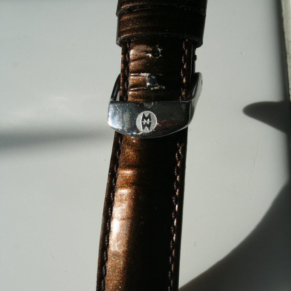 Michele Bronze Leather Watch Band Made in France